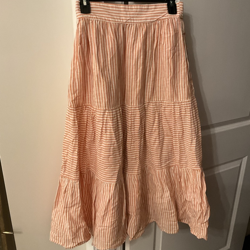 American eagle brand new striped orange and cream skirt cotton
